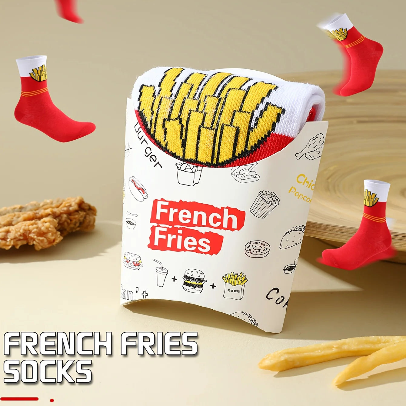 French Fry Theme Socks